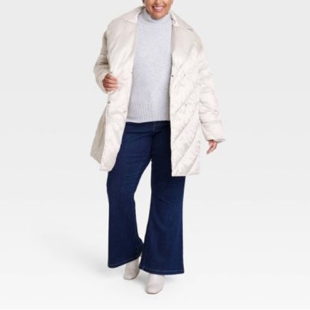 Ava & Viv™ Women's Plus Size Puffer Jacket NWOT- Cream
